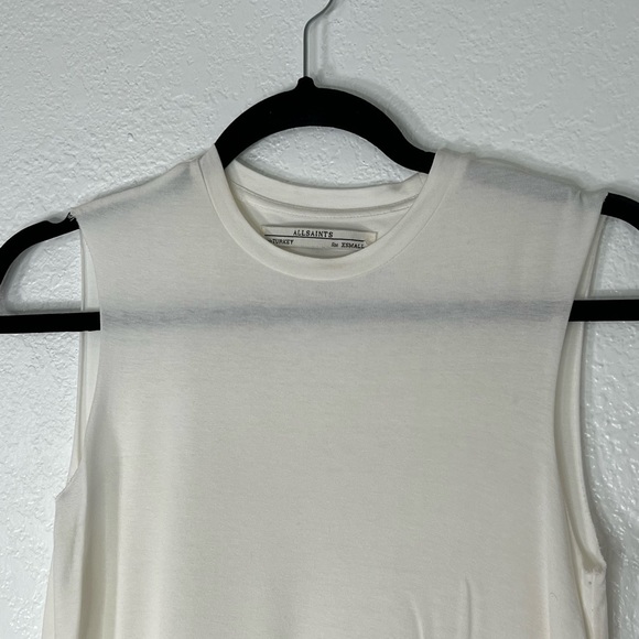ALL SAINTS basic white everyday long sleeveless tee XS - Picture 6 of 6